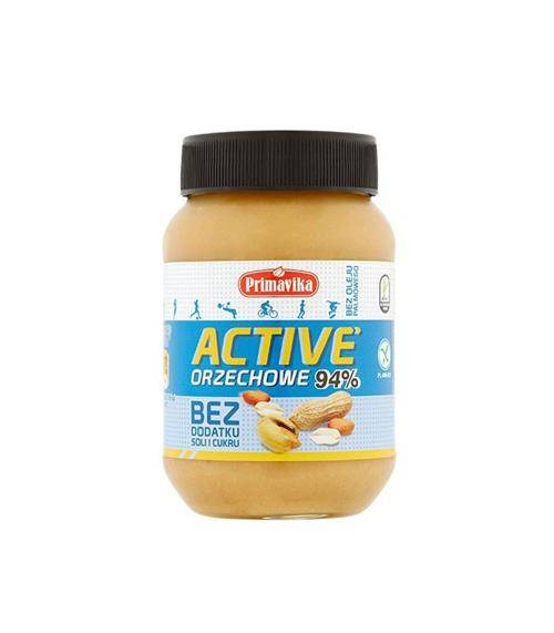 Masło orzechowe Active, 94 orzeszków arachidowych, bezglutenowe, 470g